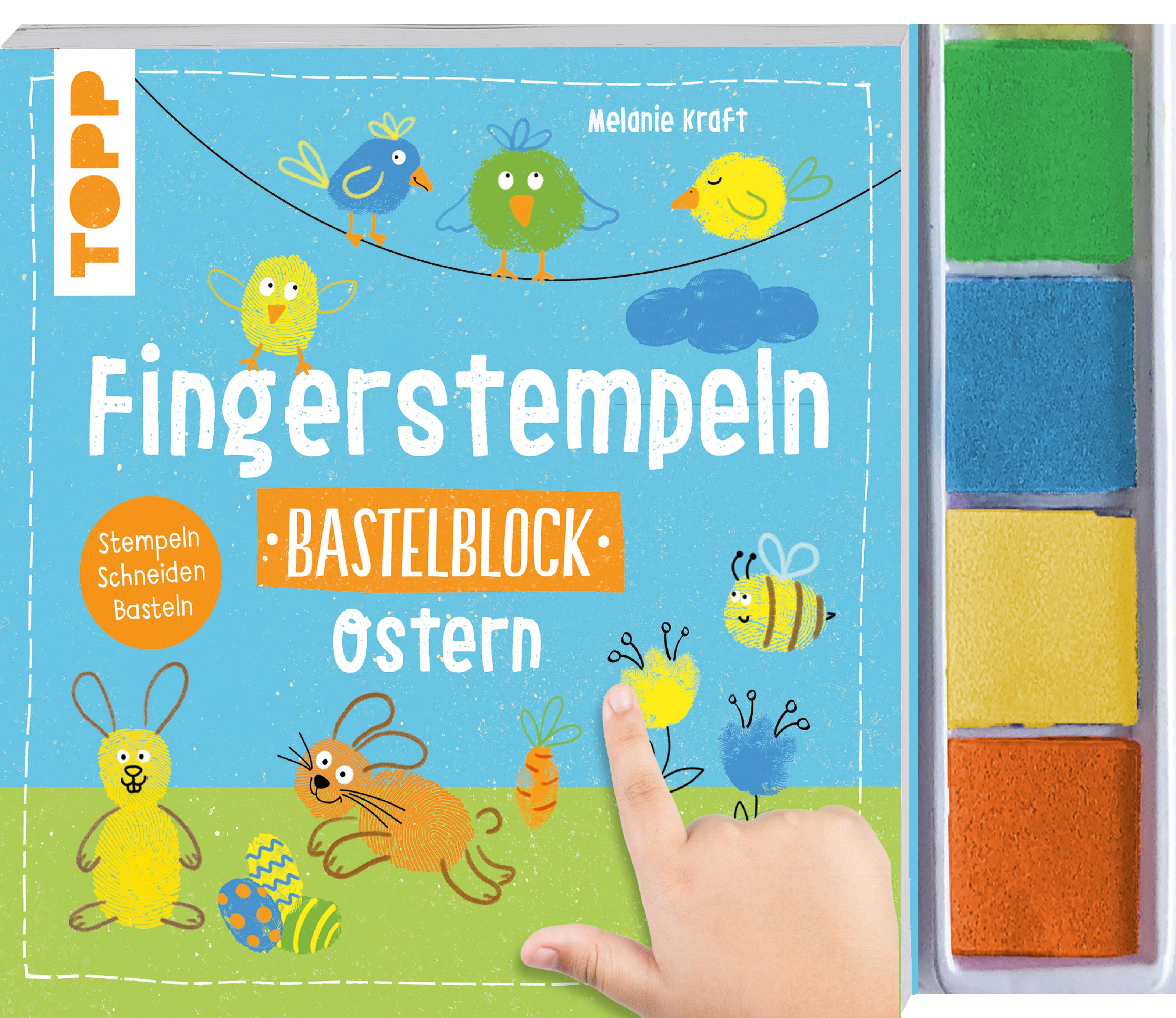 Fingerstempeln. Bastelblock Ostern