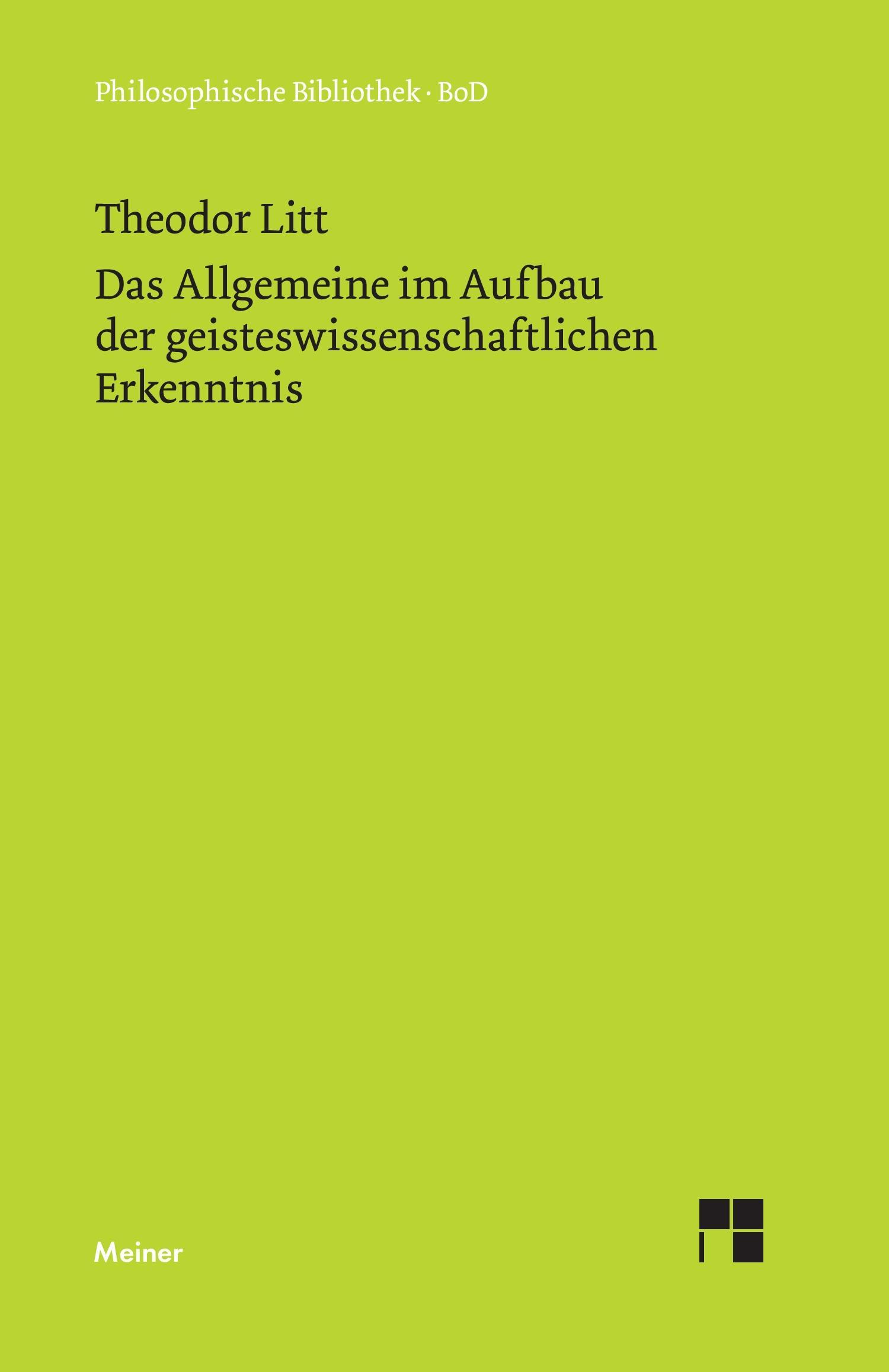 Das Allgemeine im Aufbau der geisteswissenschaftlichen Erkenntnis