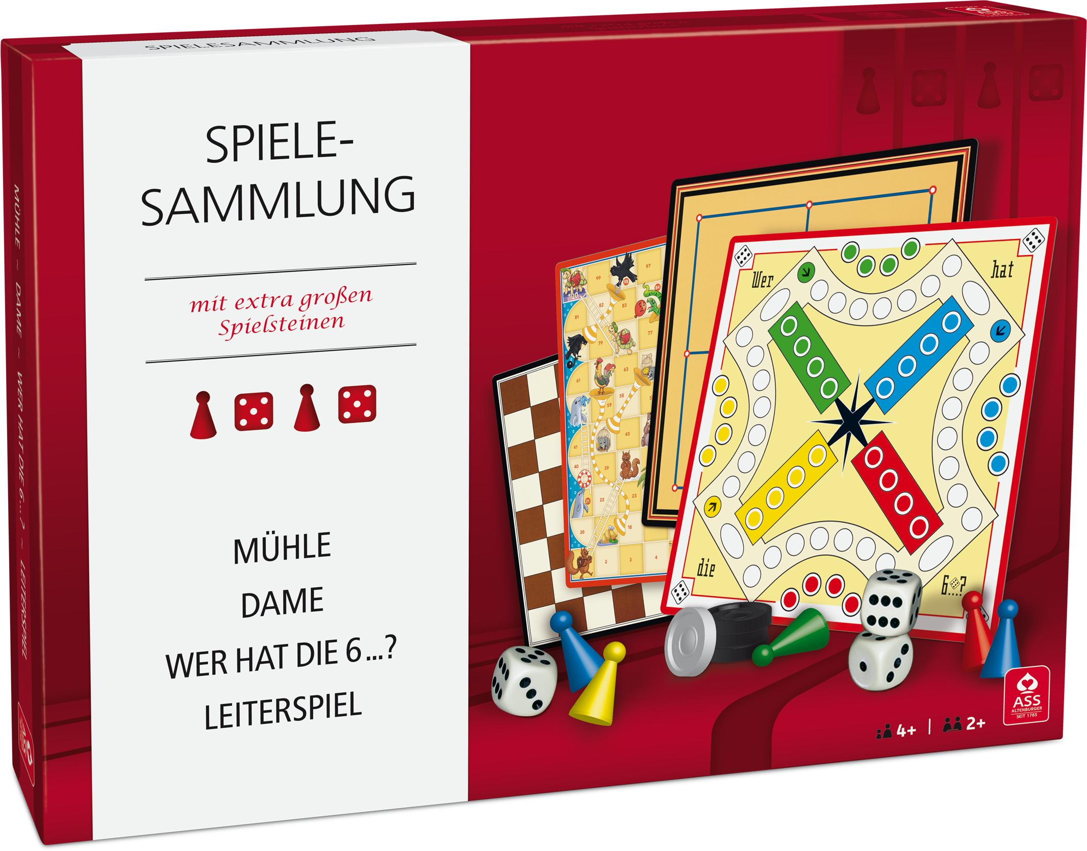 Spielesammlung mit extra großen Spielsteinen