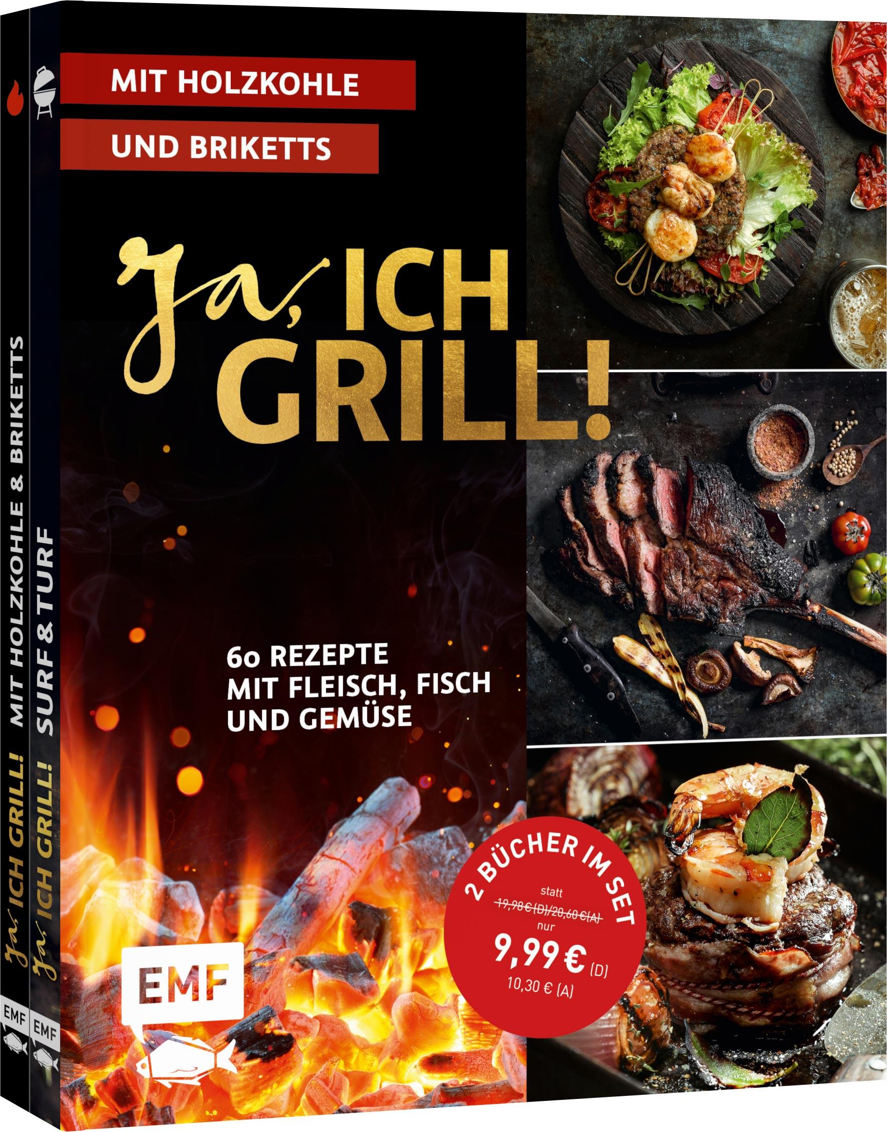 Ja, ich grill! - Mit Holzkohle und Briketts: Doppelt gut - 2 Bücher im Set