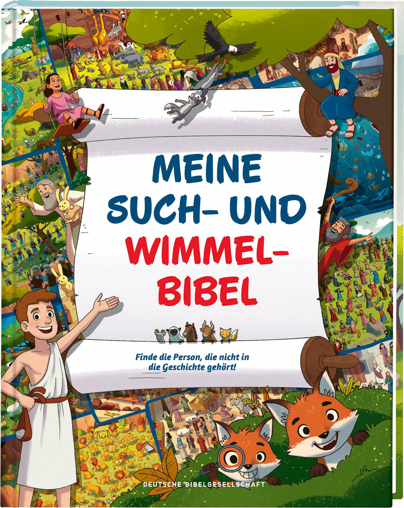 Meine Such- und Wimmelbibel. Finde die Person, die nicht in die Geschichte gehört! Ein kunterbuntes Wimmelbuch zu den schönsten Bibel-Geschichten für Kinder. Mit spannenden Such-Rätselaufgaben