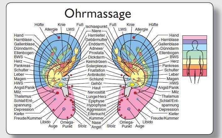 Reflexzonenmassagekarte "Ohr"