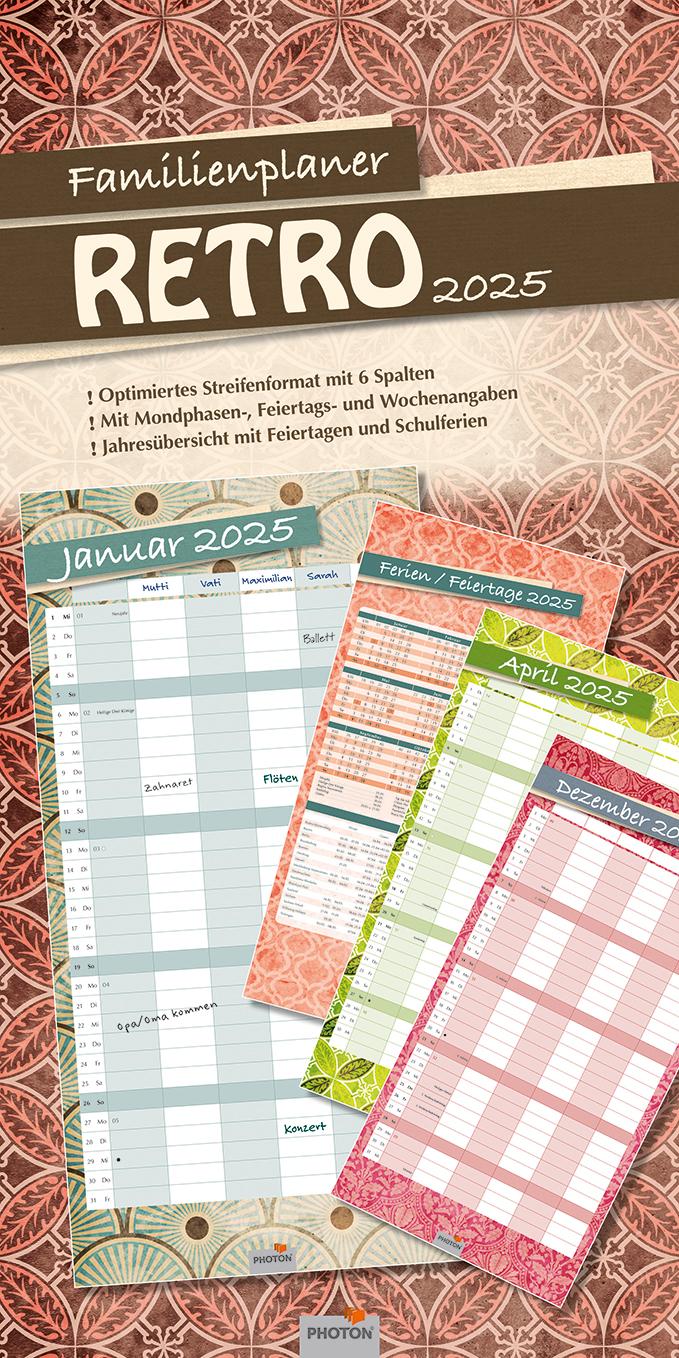 Familienplaner "RETRO" Kalender 2025