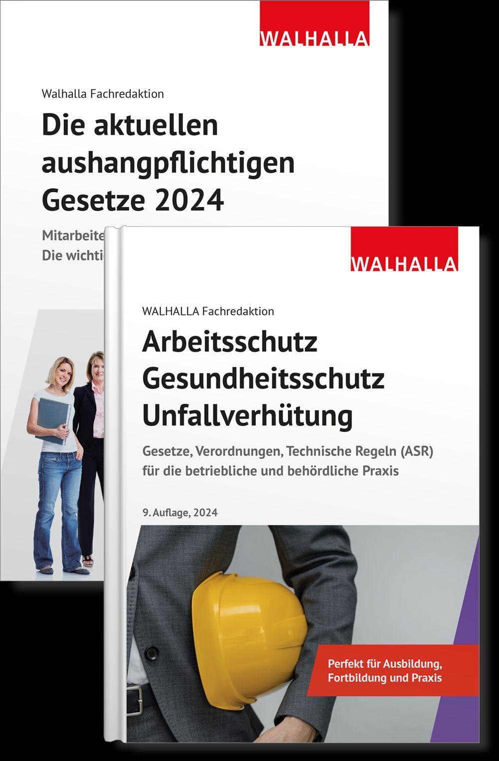 Kombi-Paket Die aktuellen aushangpflichtigen Gesetze 2024  + Arbeitsschutz, Gesundheitsschutz, Unfallverhütung 9. Aufl. 2024