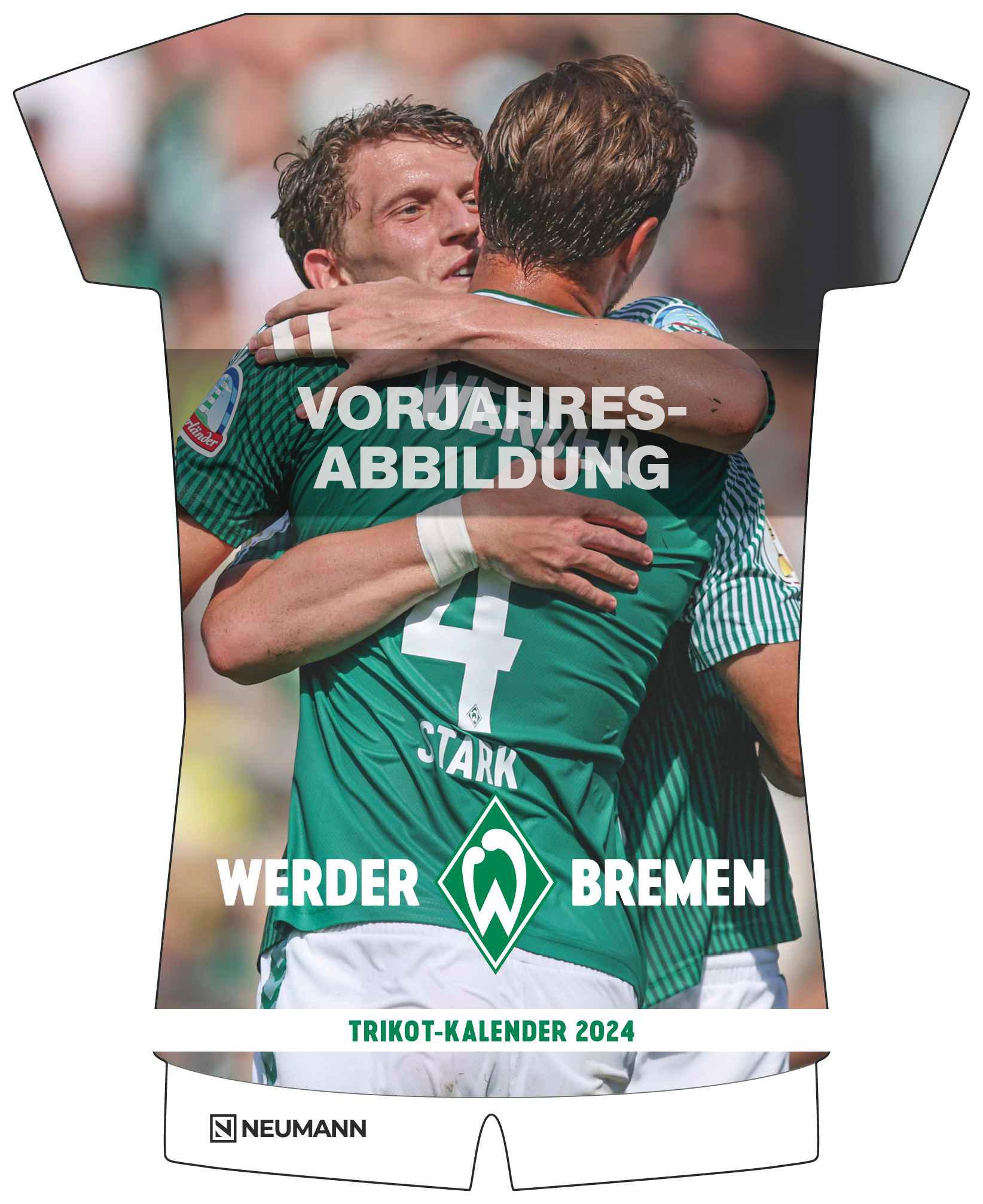 Werder Bremen 2025 - Trikotkalender - Fan-Kalender - Fußball-Kalender - 34,1x42 - Sport