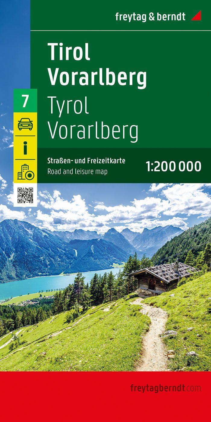 Tirol - Vorarlberg, Straßen- und Freizeitkarte 1:200.000, freytag & berndt