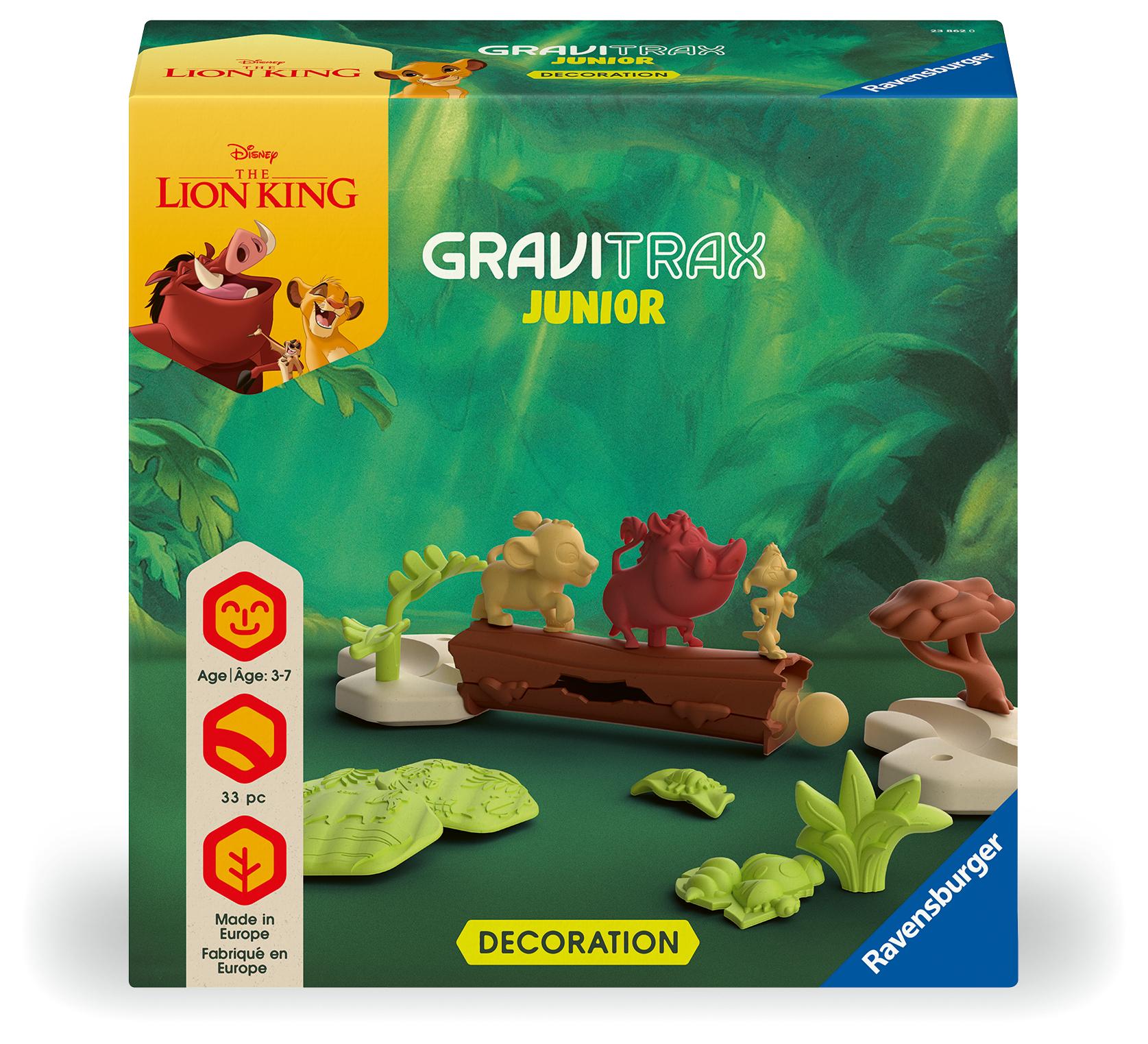 Ravensburger 23862 GraviTrax Junior Extension Disney Lion King, Murmelbahn für Kinder ab 3 Jahren, mit Spielfiguren aus der König der Löwen-Welt