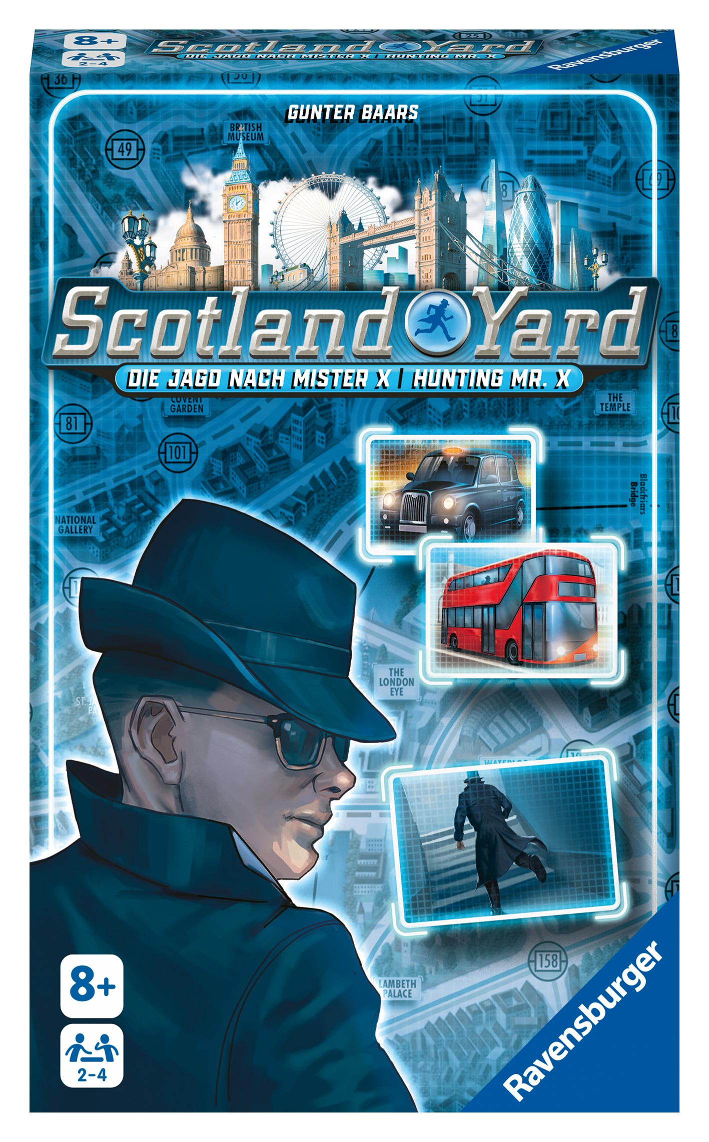 Ravensburger 22451 - Scotland Yard, Mitbringspiel für 2-4 Spieler, Strategiespiel ab 8 Jahren, kompaktes Format, Reisespiel, Brettspiel