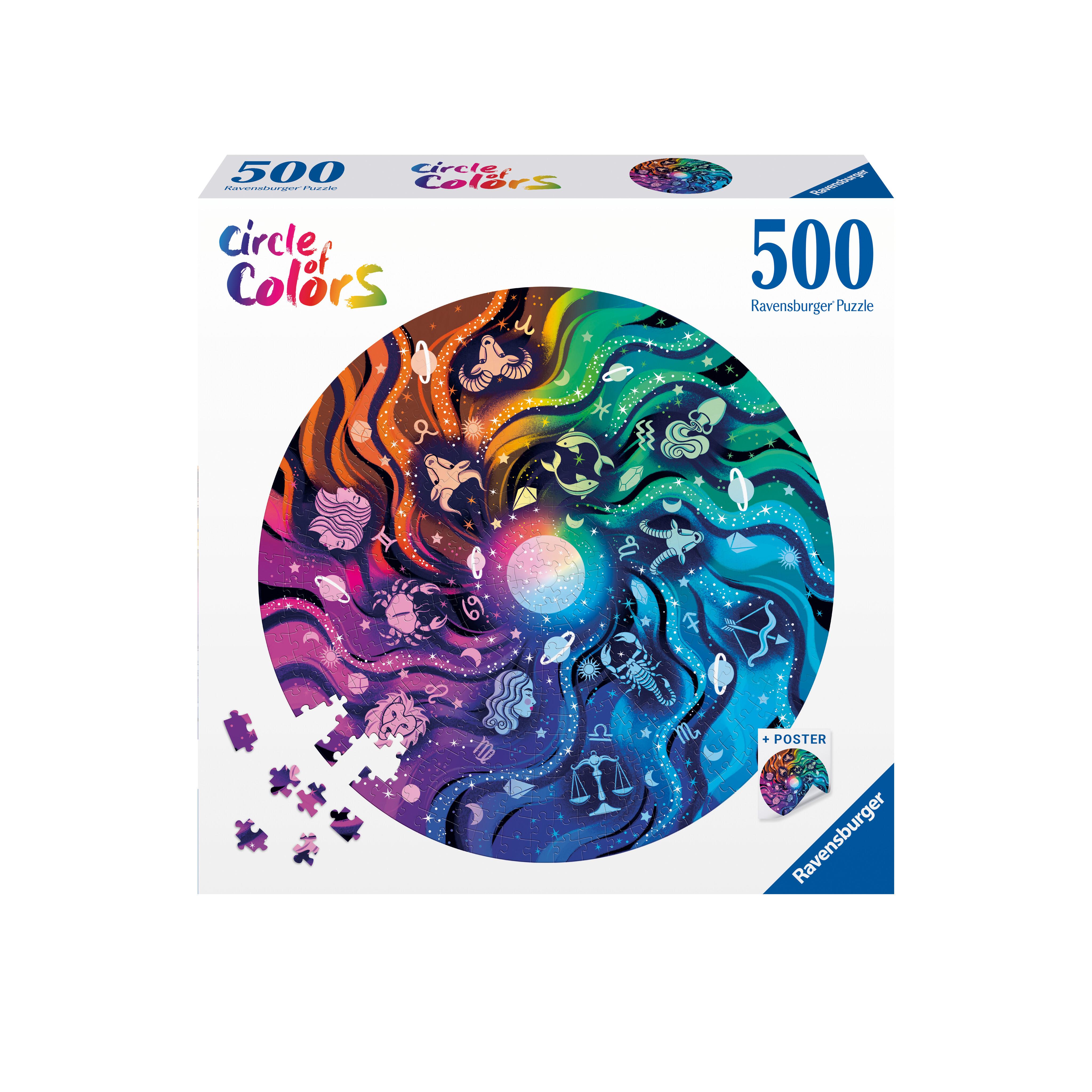 Ravensburger - Puzzle für Erwachsene - Rundes Puzzle mit 500 Teilen - Geeignet ab 12 Jahren - Astrologie (Kreis der Farben) - Puzzle Made in Europe - 12000819