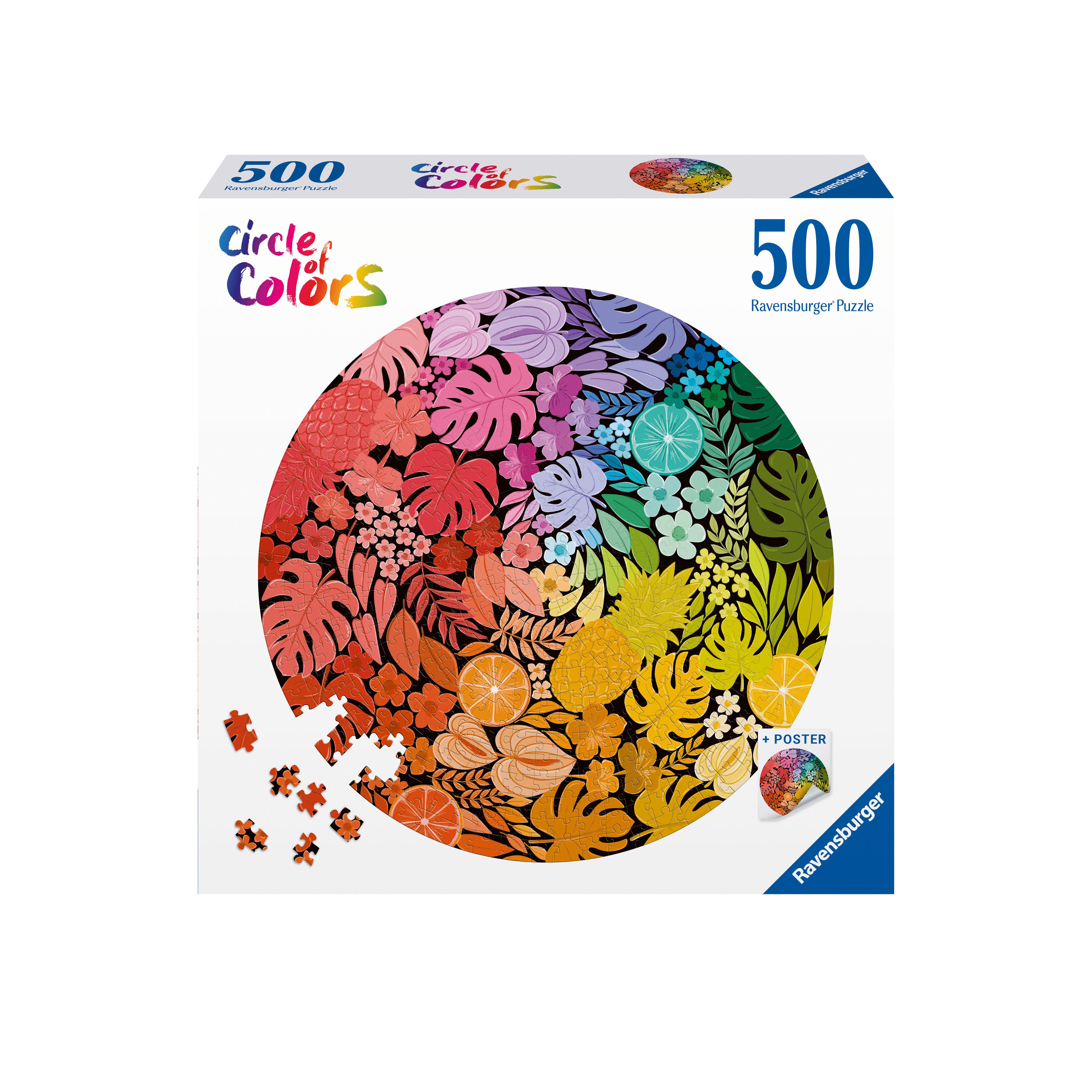 Ravensburger - Puzzle für Erwachsene - Rundes Puzzle mit 500 Teilen - Geeignet ab 12 Jahren - Tropisch (Farbkreis) - Puzzle Made in Europe - 12000821