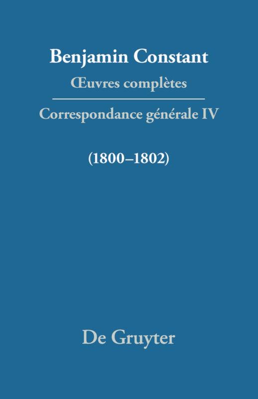 Correspondance 1800¿1802