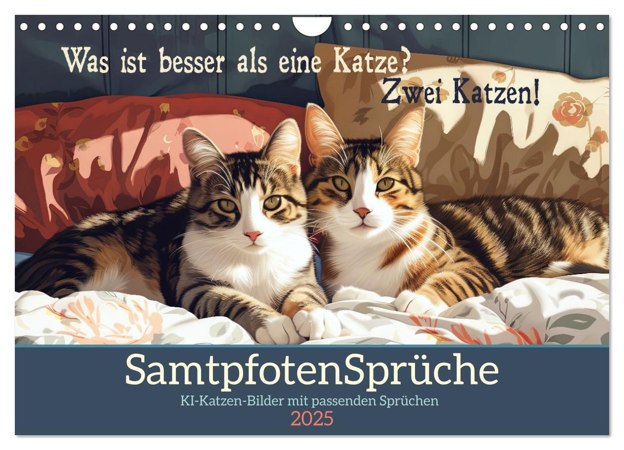 Samtpfotensprüche (Wandkalender 2025 DIN A4 quer), CALVENDO Monatskalender