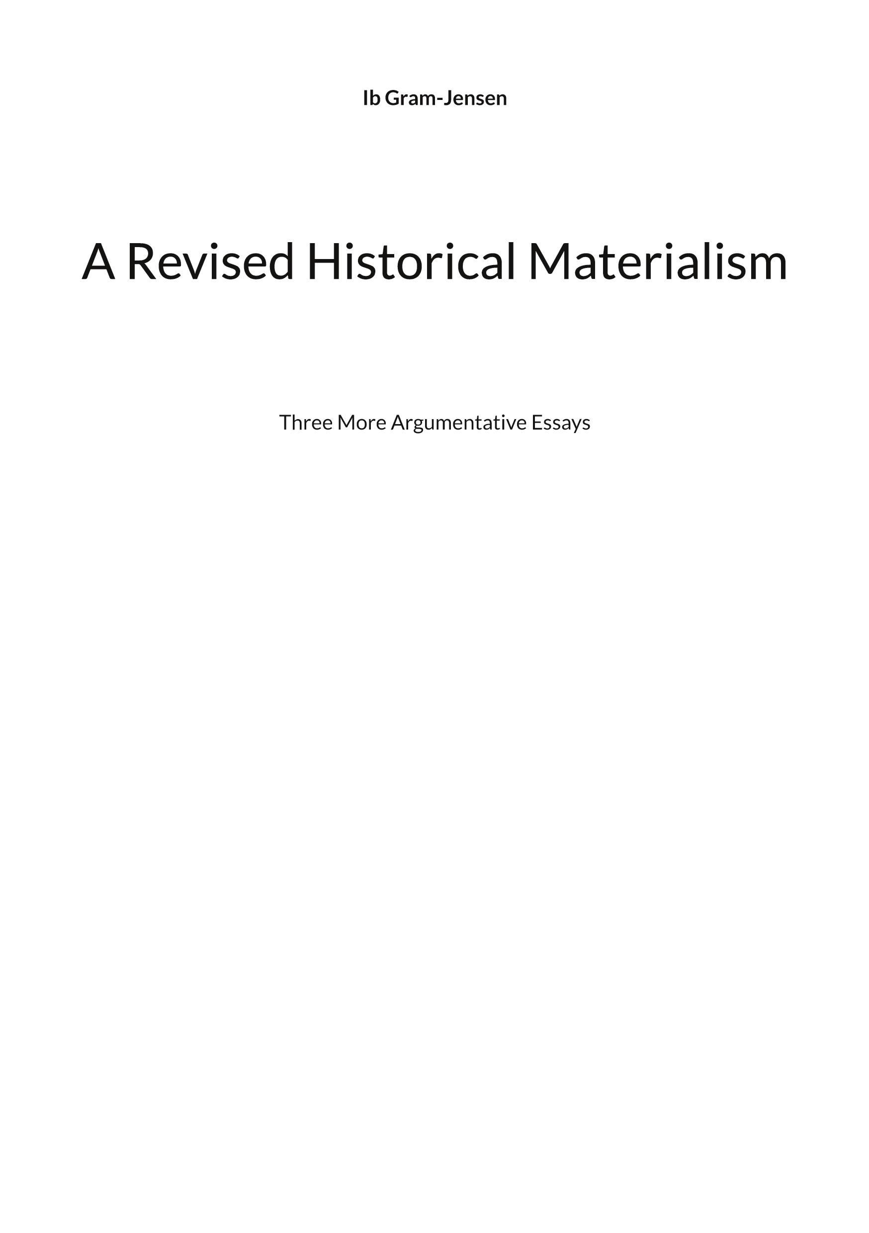 A Revised Historical Materialism