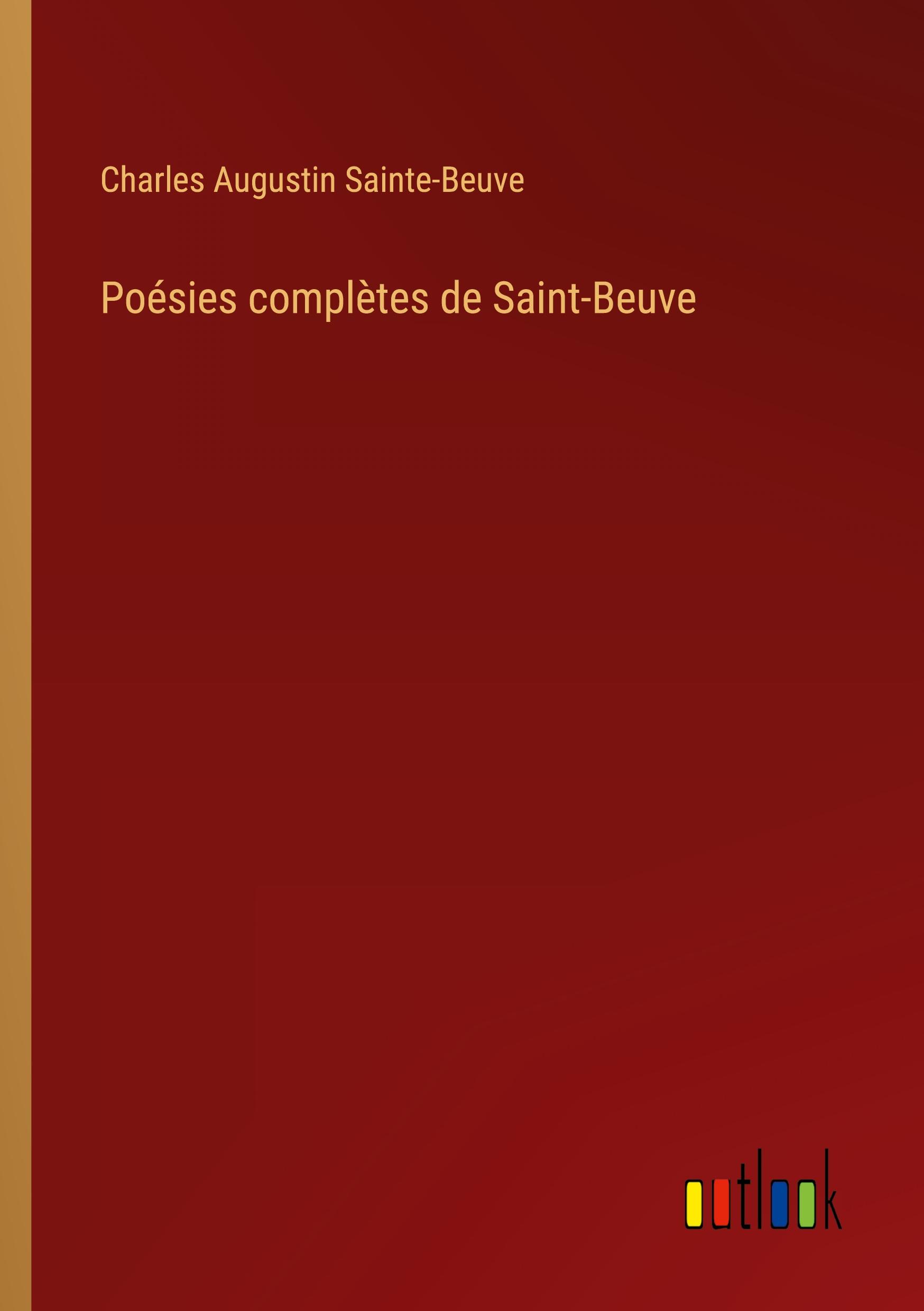 Poésies complètes de Saint-Beuve