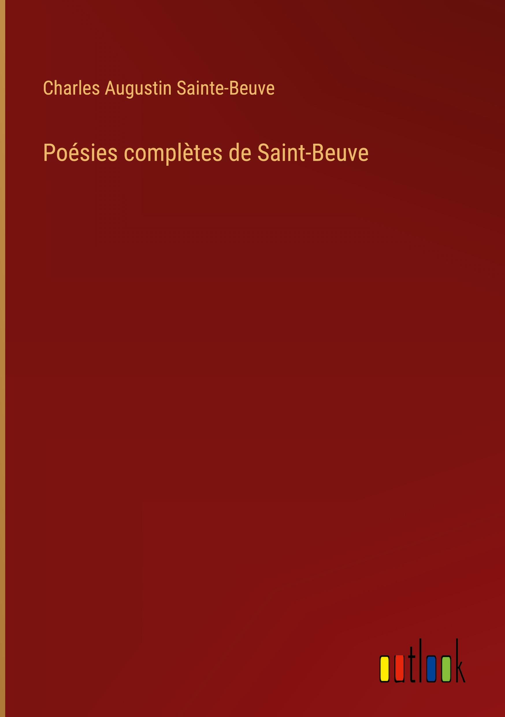 Poésies complètes de Saint-Beuve