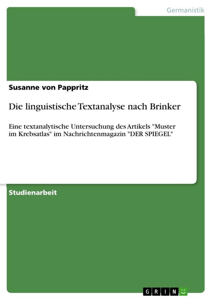 Die linguistische Textanalyse nach Brinker