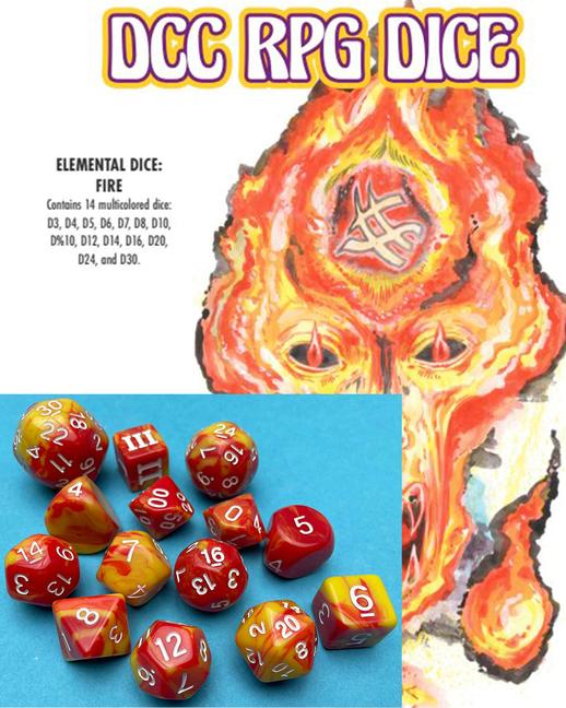 DCC RPG Dice Set Elemental Dice: Fire