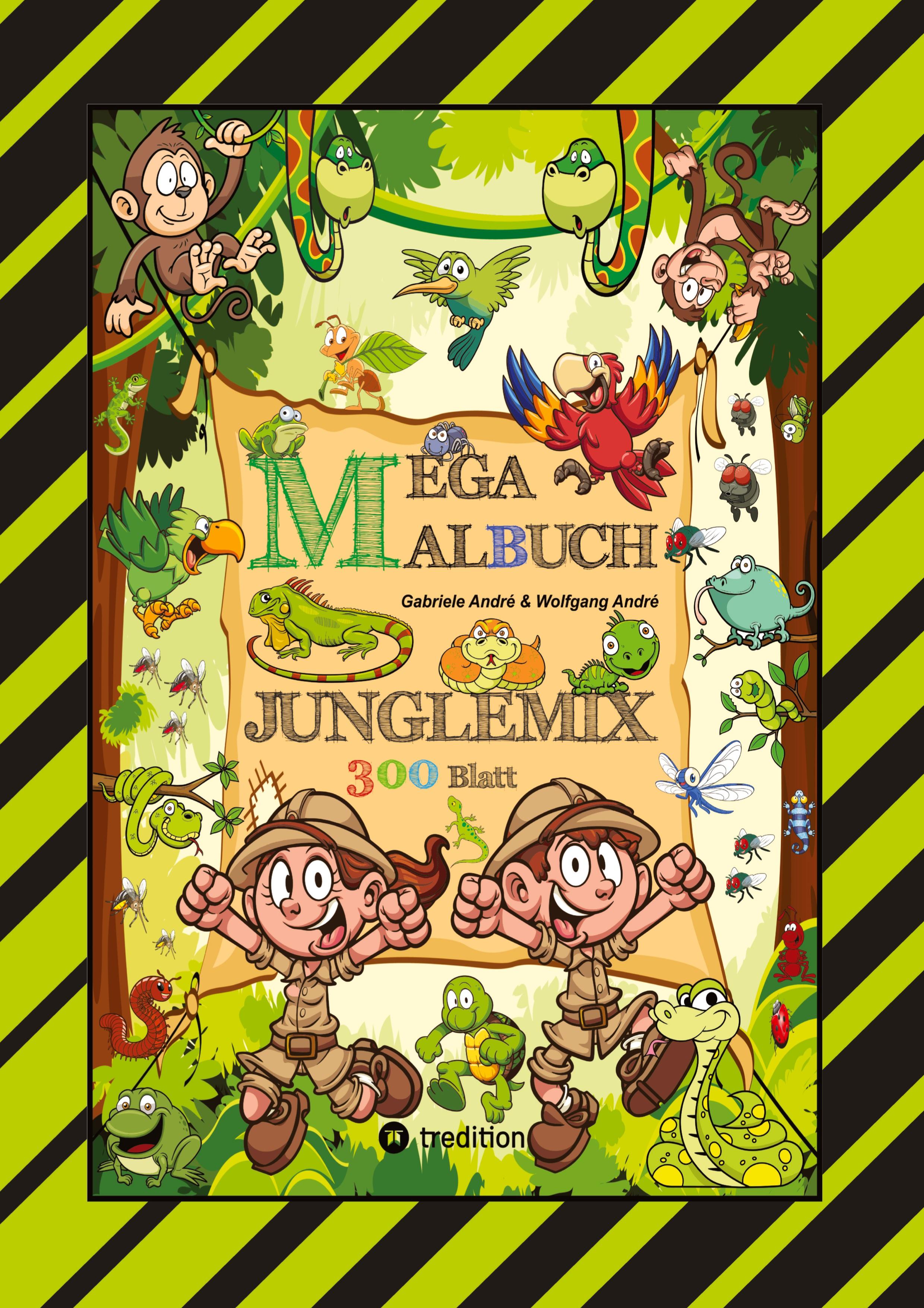 MEGA MALBUCH - SPECIAL EDITION - 300 BLATT - TOLLE MOTIVE - REGENWALD - SAVANNE - EXPEDITON - SAFARI - TIERGATTUNGEN