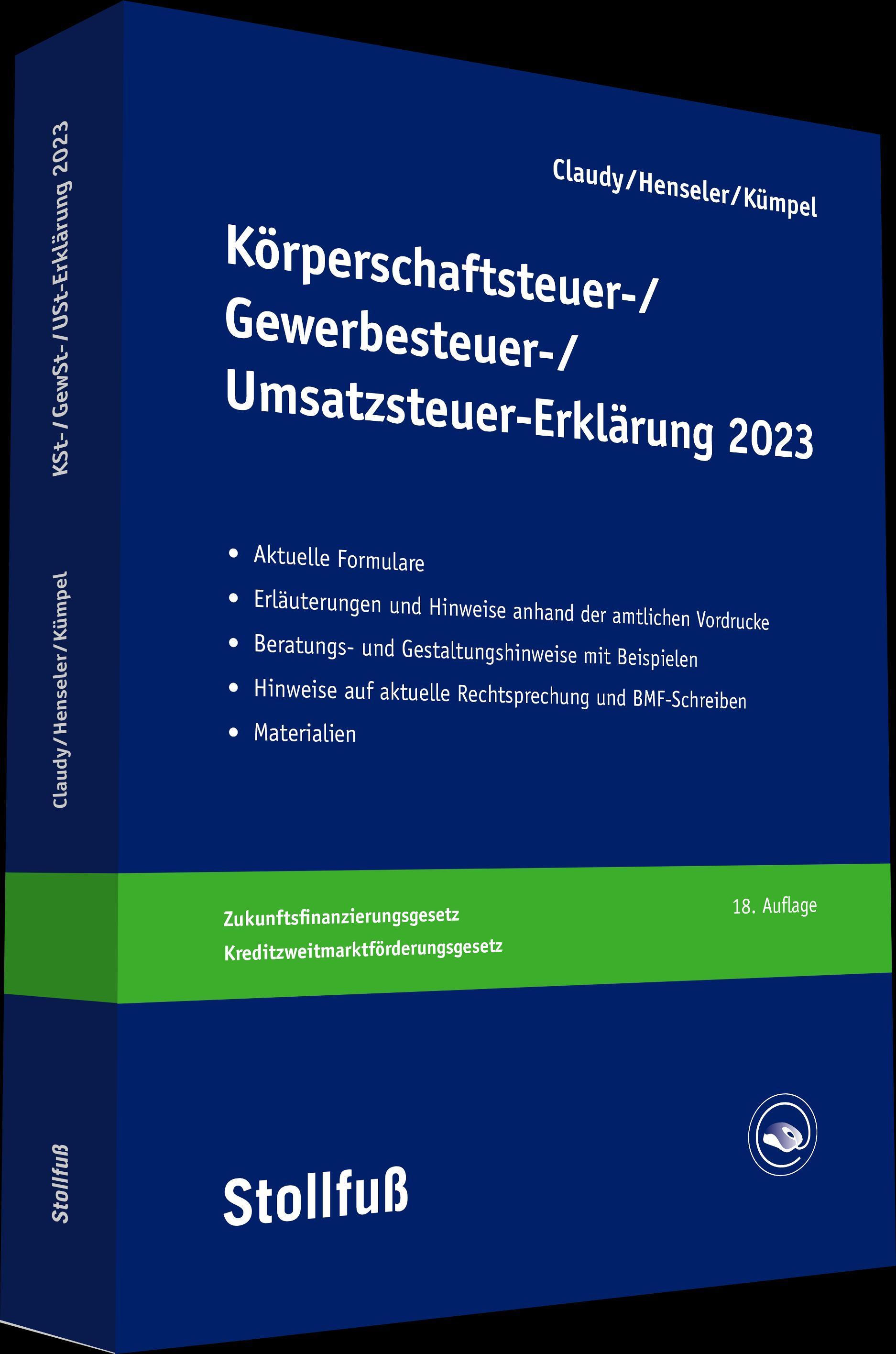 Körperschaftsteuer-, Gewerbesteuer-, Umsatzsteuer-Erklärung 2023