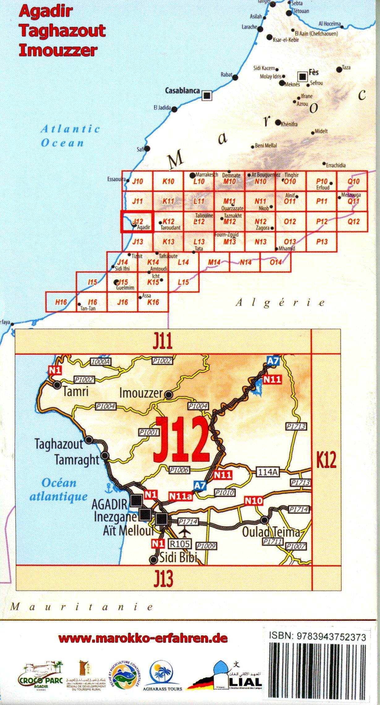 J12: Agadir - Taghazout - Imouzzer 1:120.000 GPS - Waypoints