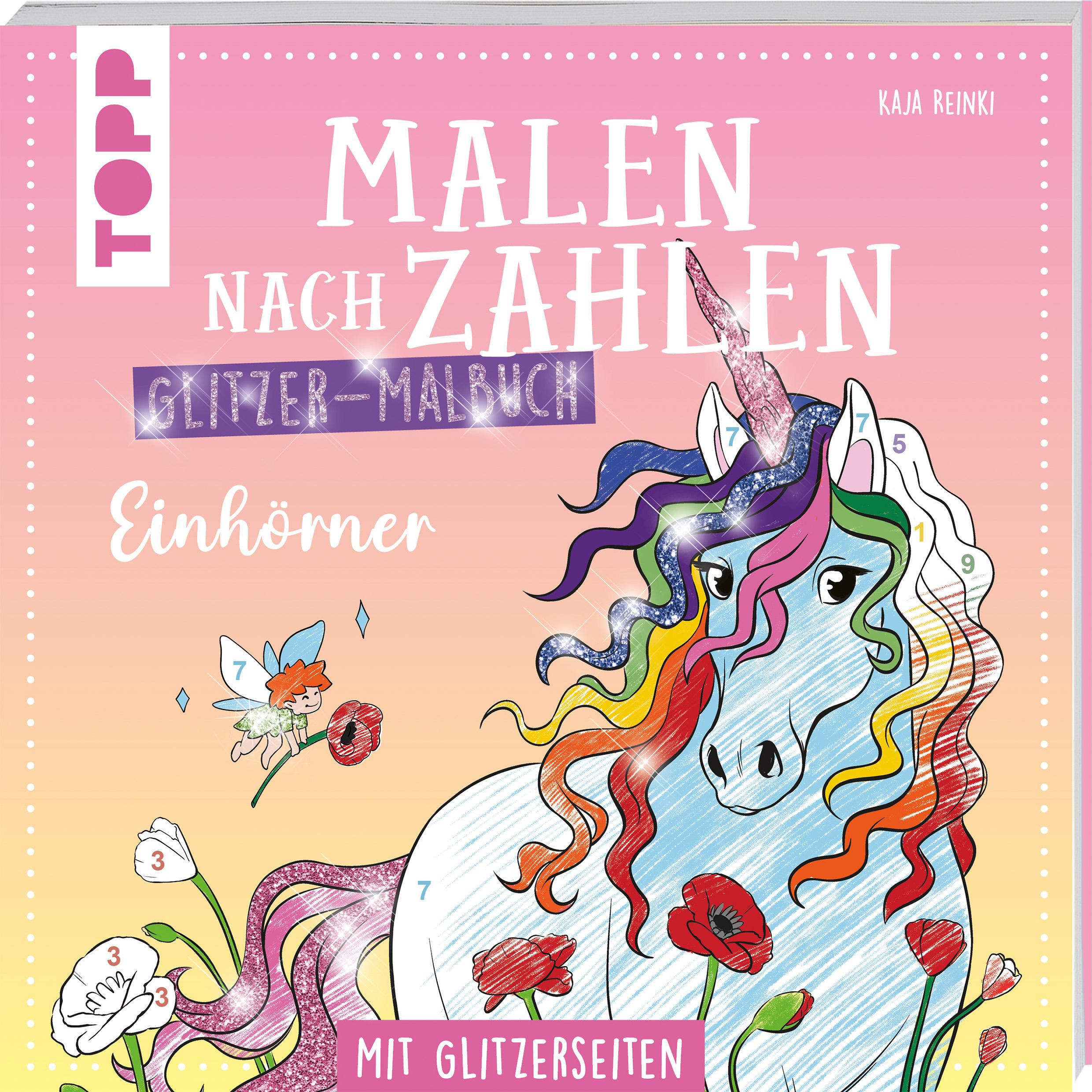 Malen nach Zahlen Glitzer-Malbuch Einhörner