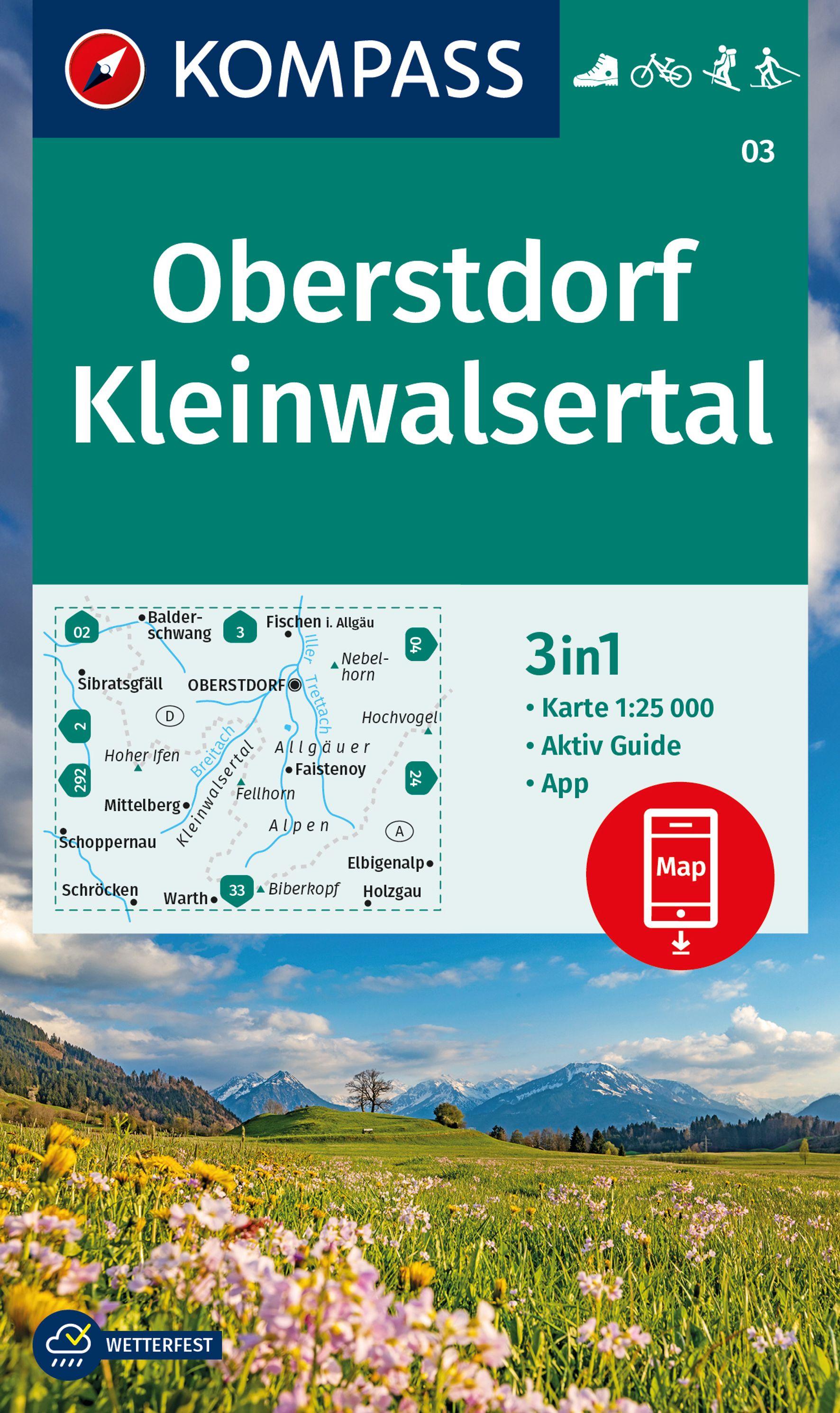 KOMPASS Wanderkarte 03 Oberstdorf, Kleinwalsertal 1:25.000