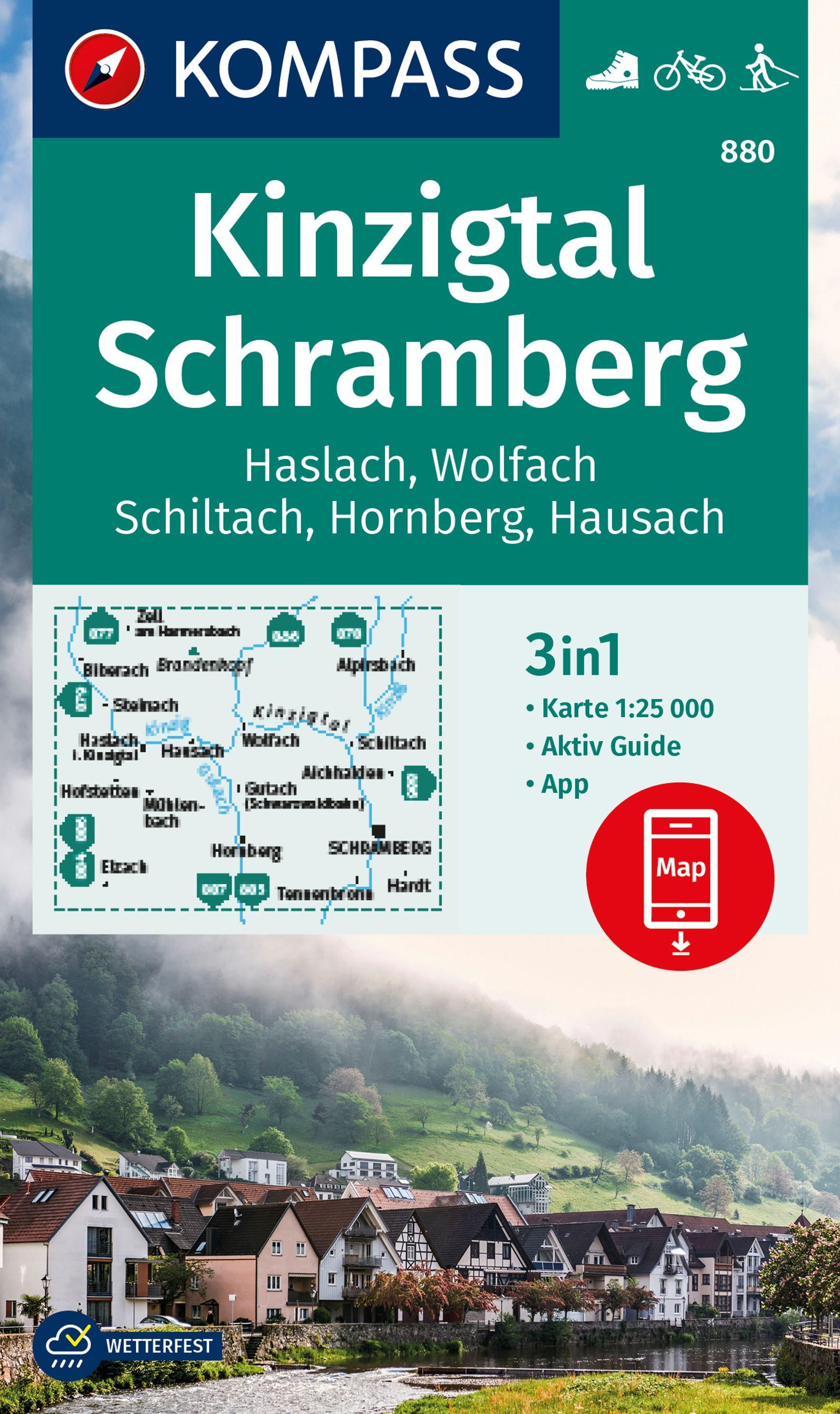 KOMPASS Wanderkarte 880 Kinzigtal Schramberg, 1:25.000