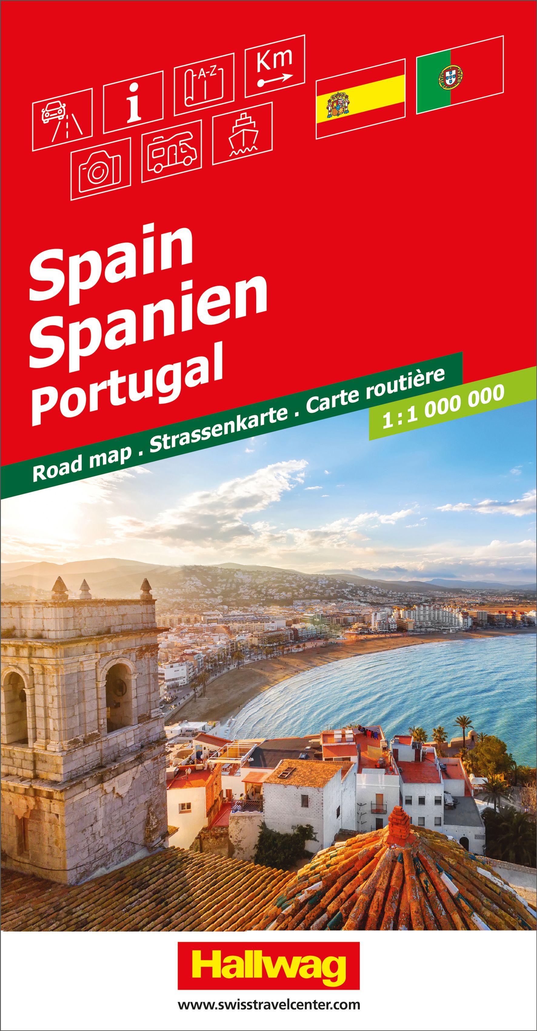 Hallwag Strassenkarte Spanien, Portugal 1:1 Mio.