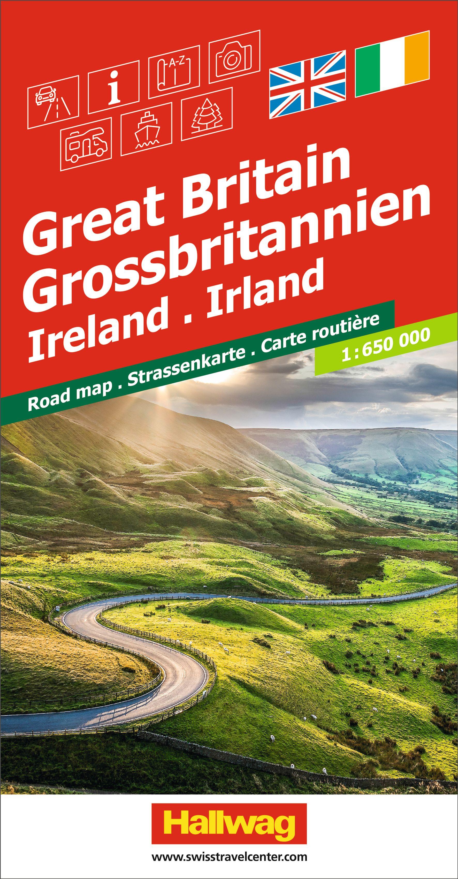 Hallwag Strassenkarte Grossbritannien, Irland 1:650.000