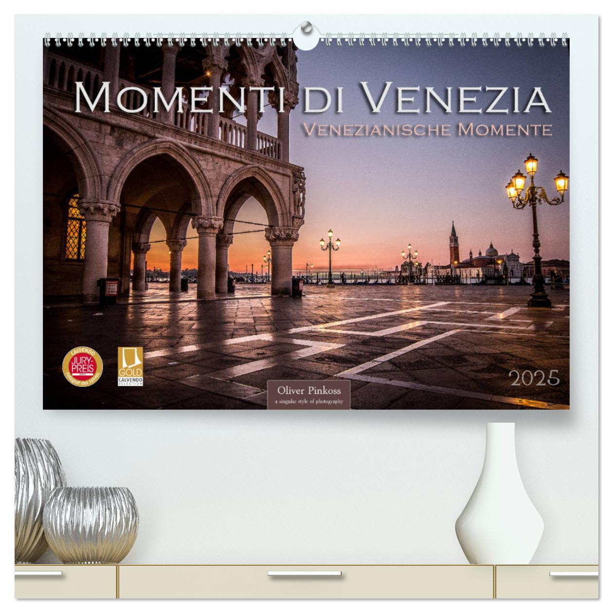 Momenti di Venezia - Venezianische Momente (hochwertiger Premium Wandkalender 2025 DIN A2 quer), Kunstdruck in Hochglanz