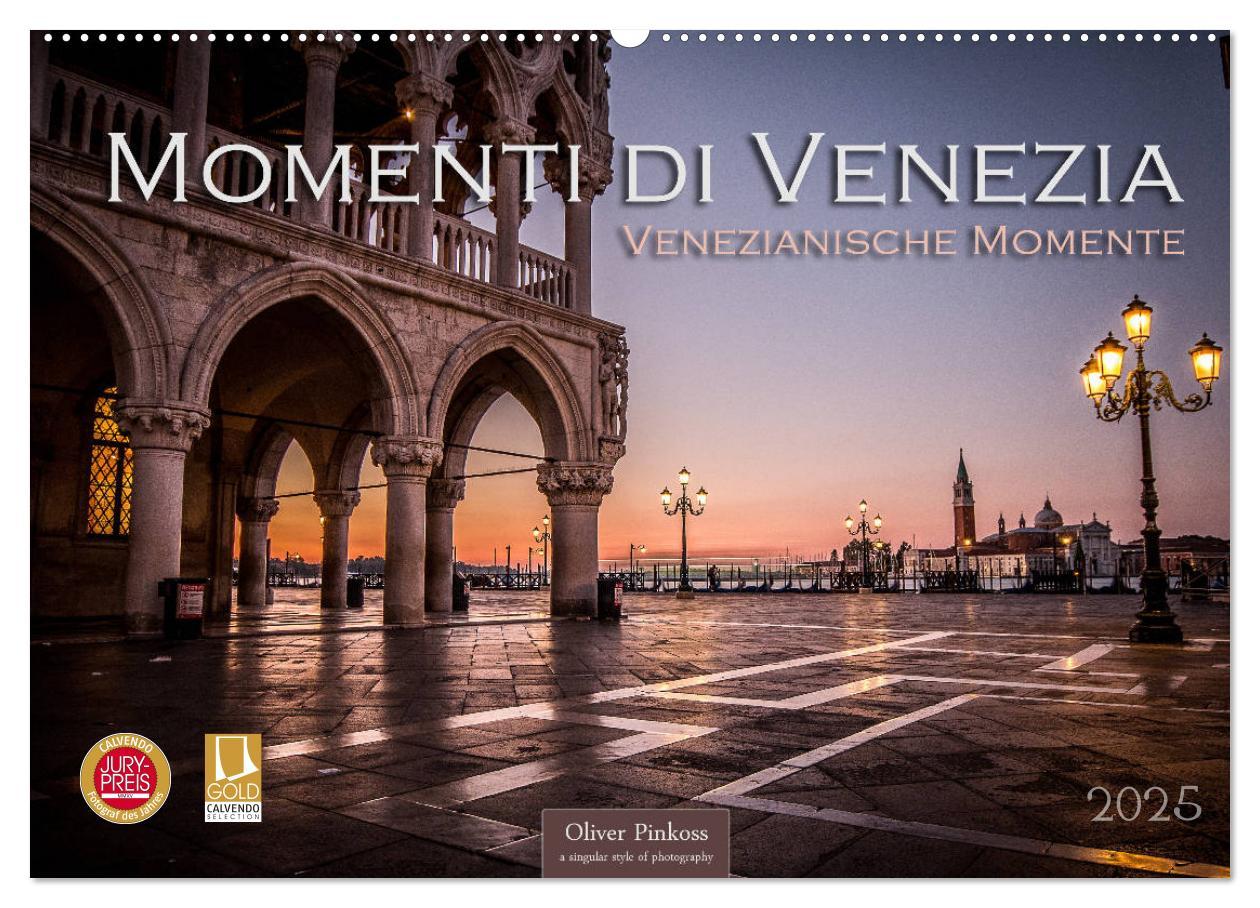 Momenti di Venezia - Venezianische Momente (Wandkalender 2025 DIN A2 quer), CALVENDO Monatskalender