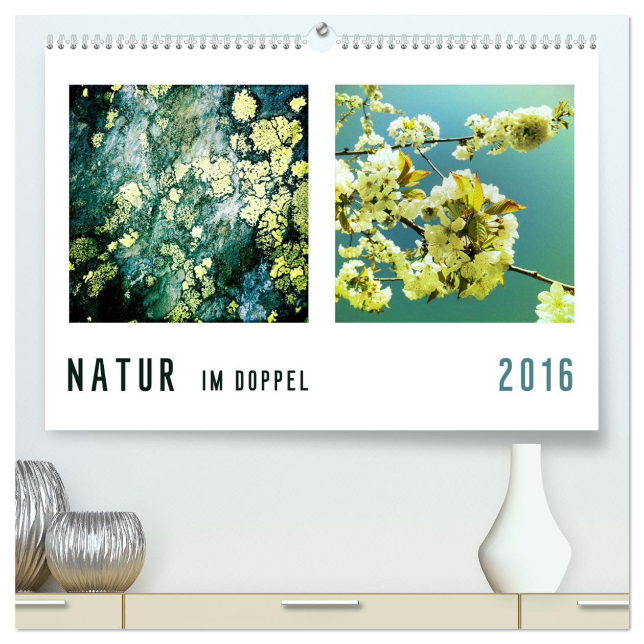 NATUR im Doppel 2025 (hochwertiger Premium Wandkalender 2025 DIN A2 quer), Kunstdruck in Hochglanz