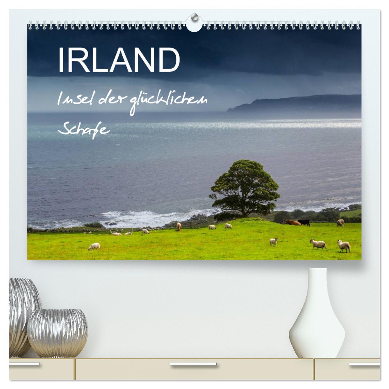 IRLAND - Insel der glücklichen Schafe (hochwertiger Premium Wandkalender 2025 DIN A2 quer), Kunstdruck in Hochglanz