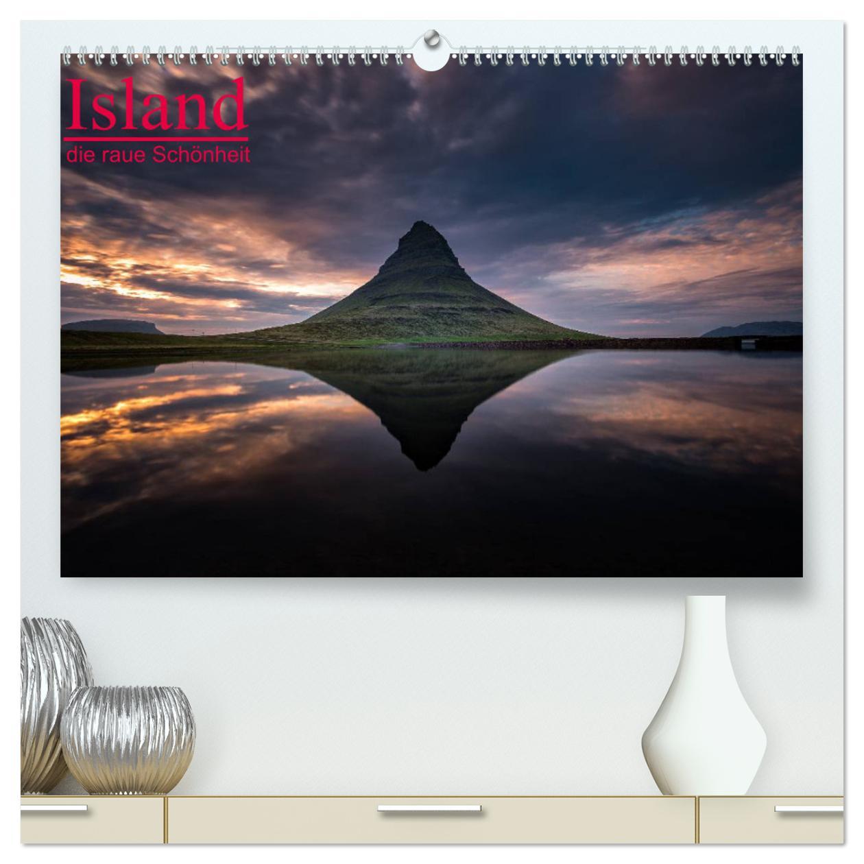 Island - die raue Schönheit (hochwertiger Premium Wandkalender 2025 DIN A2 quer), Kunstdruck in Hochglanz