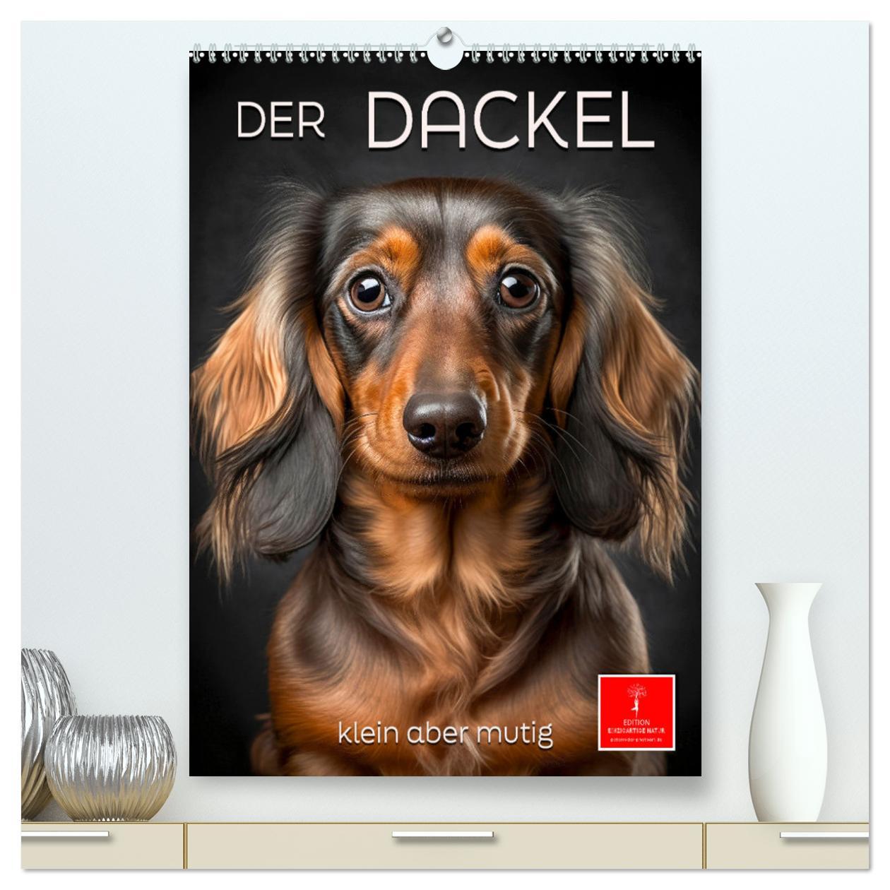 Der Dackel - klein aber mutig (hochwertiger Premium Wandkalender 2025 DIN A2 hoch), Kunstdruck in Hochglanz