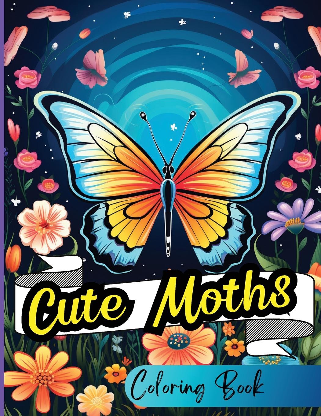 Cute Moths Coloring Book