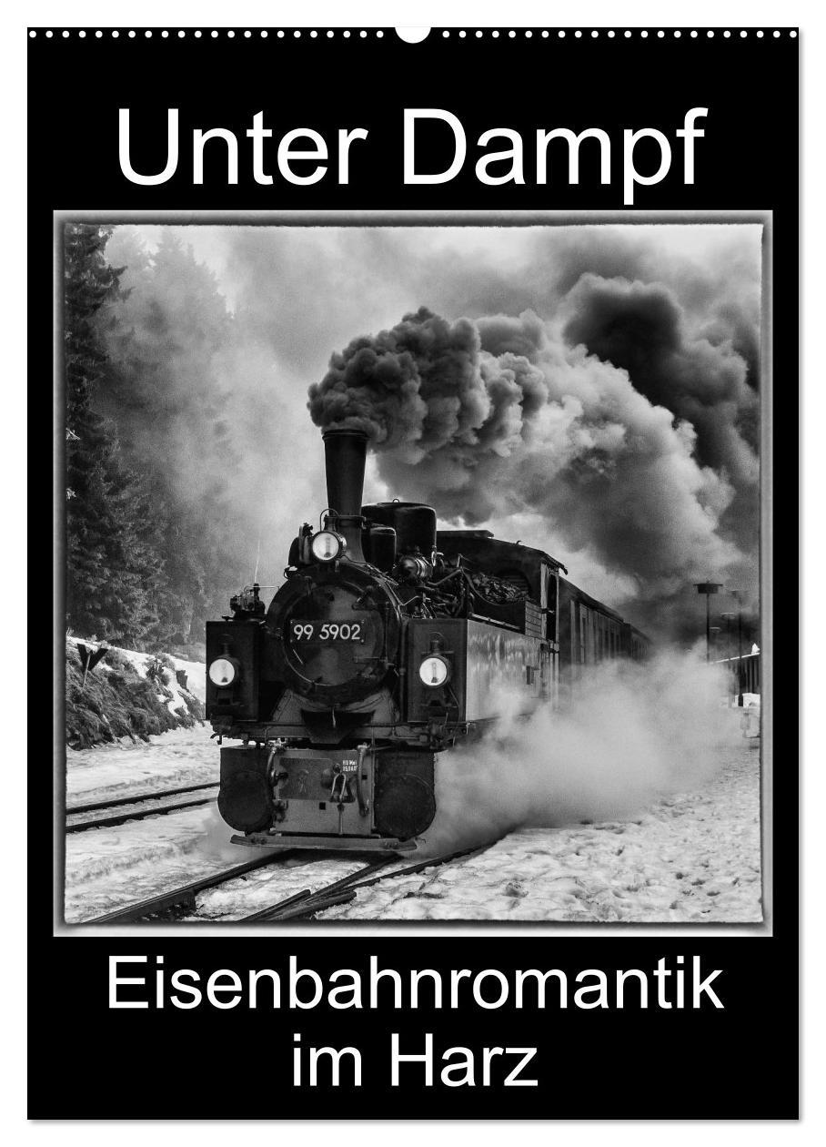 Unter Dampf. Eisenbahnromantik im Harz (Wandkalender 2025 DIN A2 hoch), CALVENDO Monatskalender