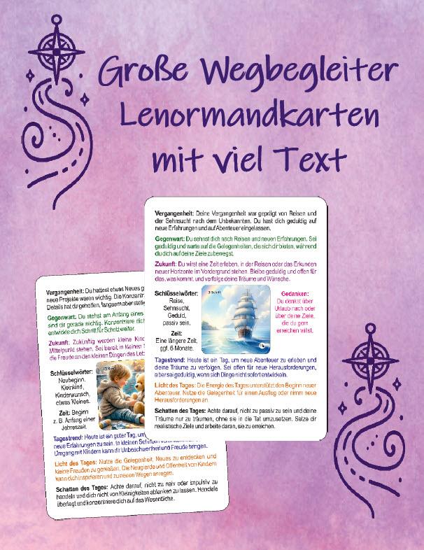 Große Wegbegleiter Lenormandkarten mit viel Text