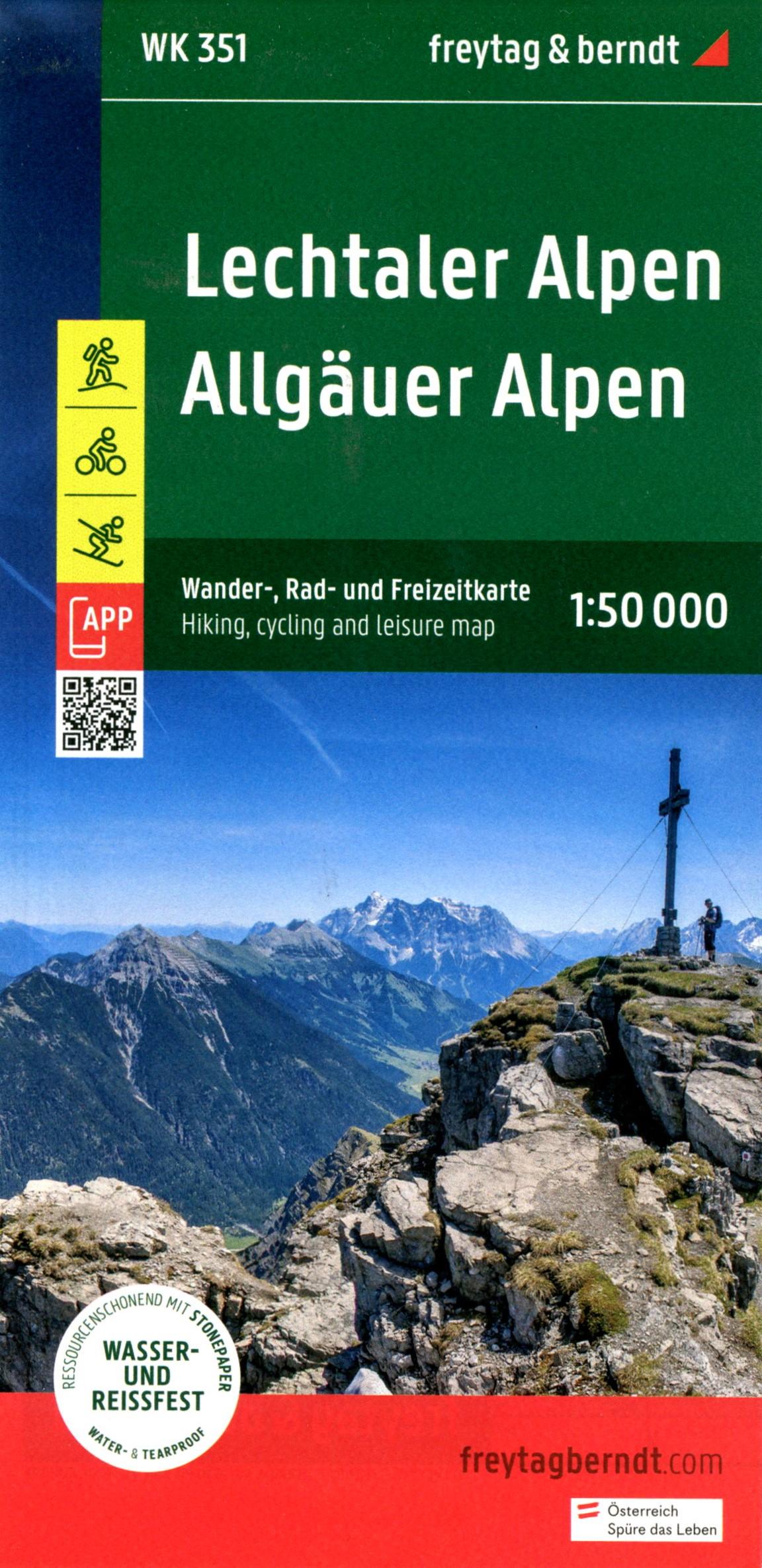 Lechtaler Alpen - Allgäuer Alpen, Wander-, Rad- und Freizeitkarte 1:50.000, freytag & berndt, WK 351