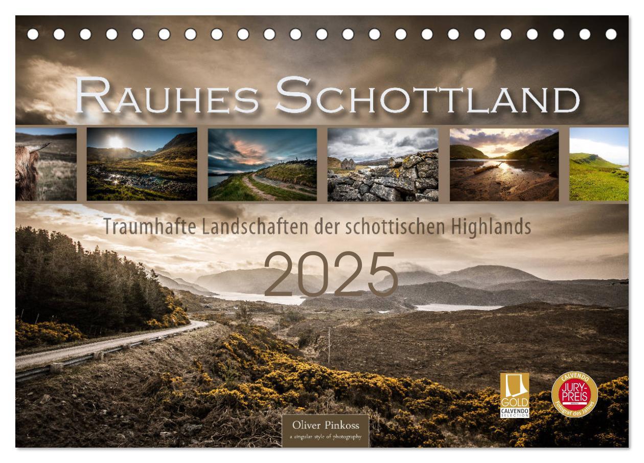 Rauhes Schottland (Tischkalender 2025 DIN A5 quer), CALVENDO Monatskalender