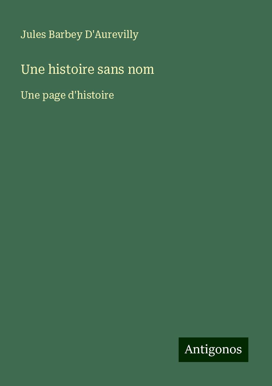 Une histoire sans nom