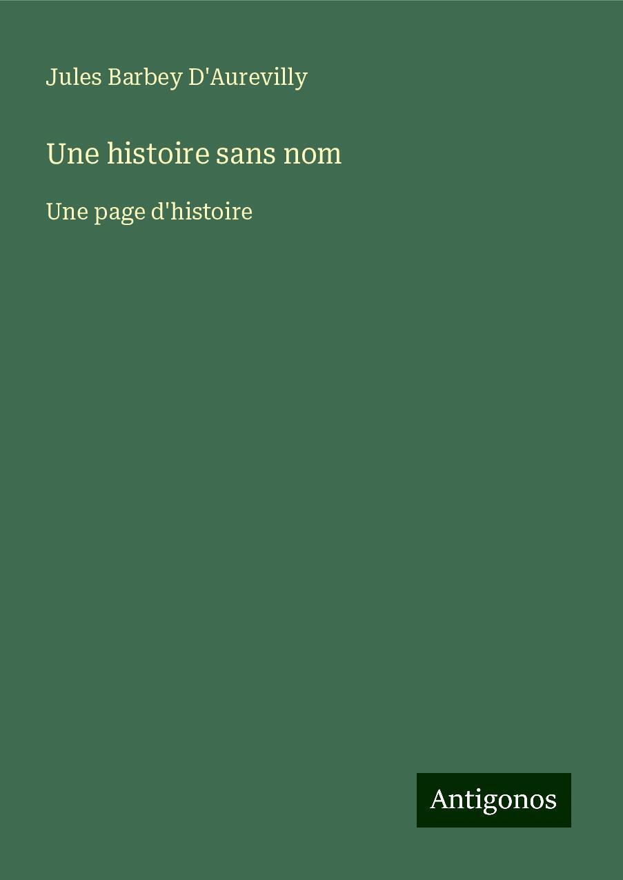 Une histoire sans nom