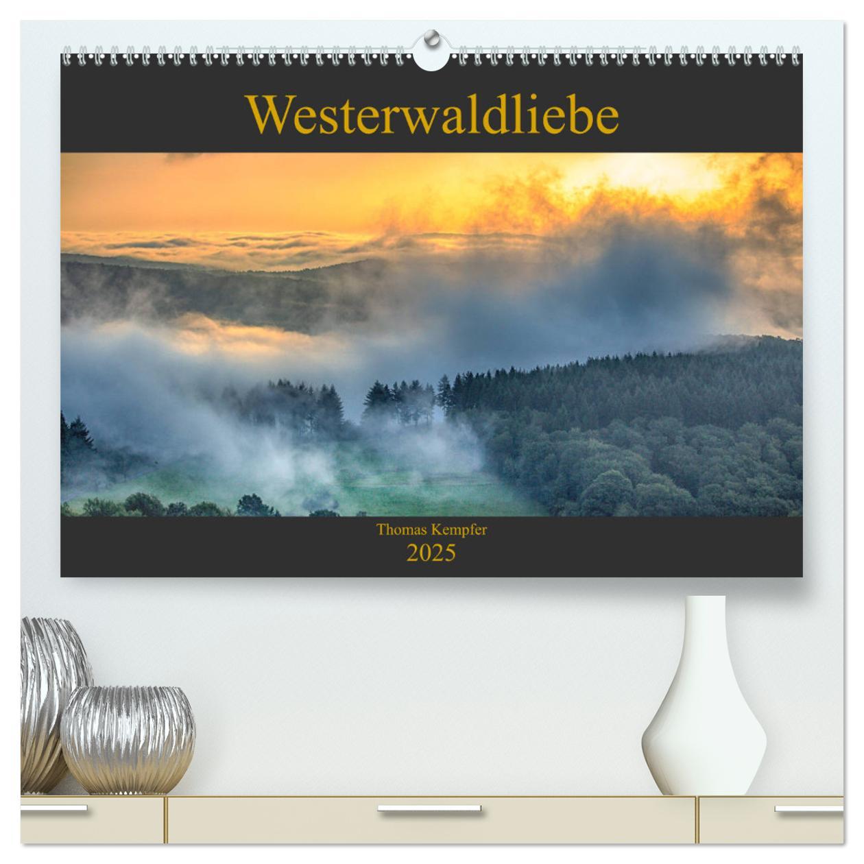 Westerwaldliebe (hochwertiger Premium Wandkalender 2025 DIN A2 quer), Kunstdruck in Hochglanz