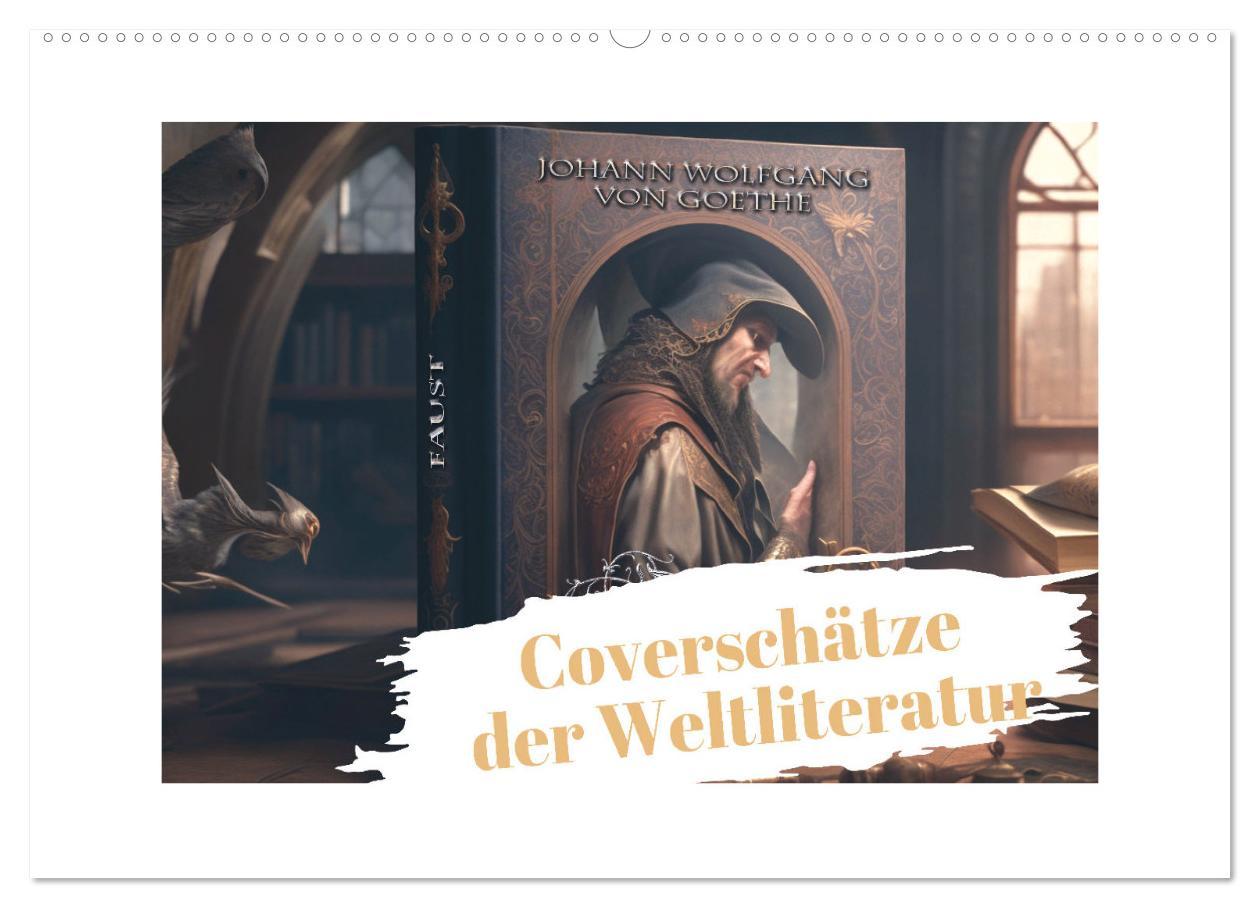 Coverschätze der Weltliteratur (Wandkalender 2025 DIN A2 quer), CALVENDO Monatskalender