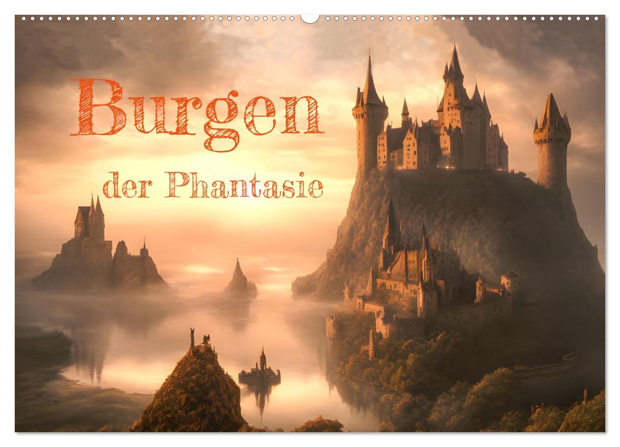 Burgen der Phantasie (Wandkalender 2025 DIN A2 quer), CALVENDO Monatskalender