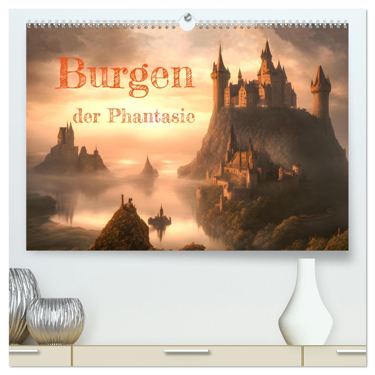 Burgen der Phantasie (hochwertiger Premium Wandkalender 2025 DIN A2 quer), Kunstdruck in Hochglanz