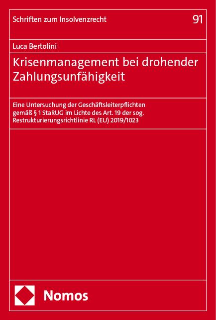 Krisenmanagement bei drohender Zahlungsunfähigkeit