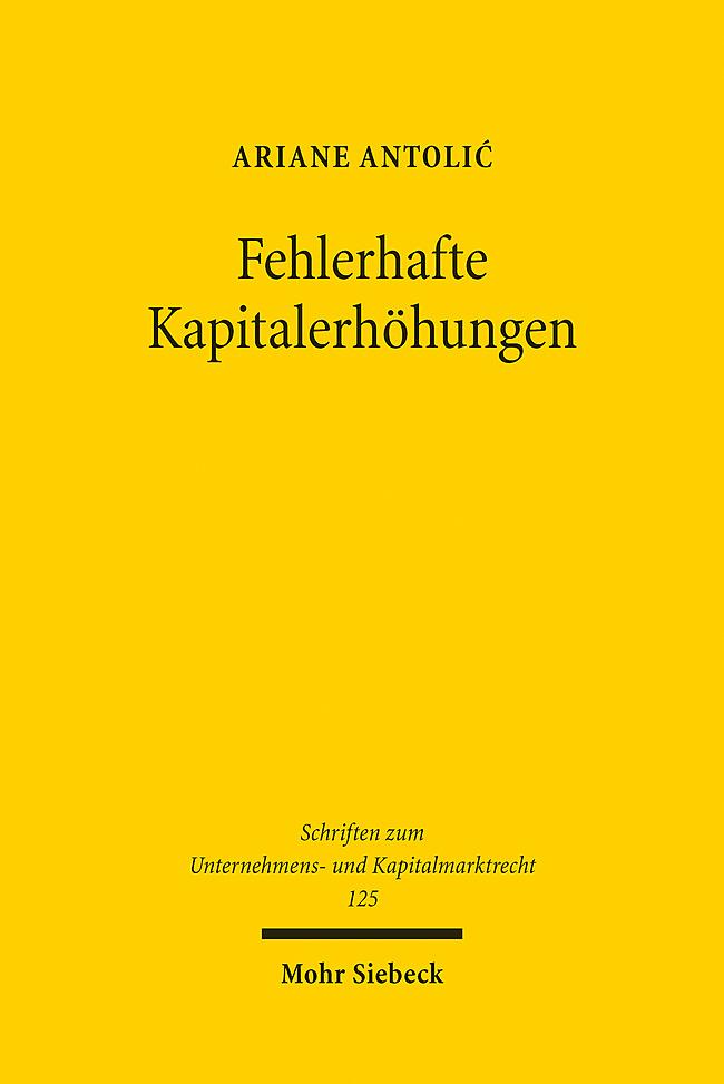 Fehlerhafte Kapitalerhöhungen