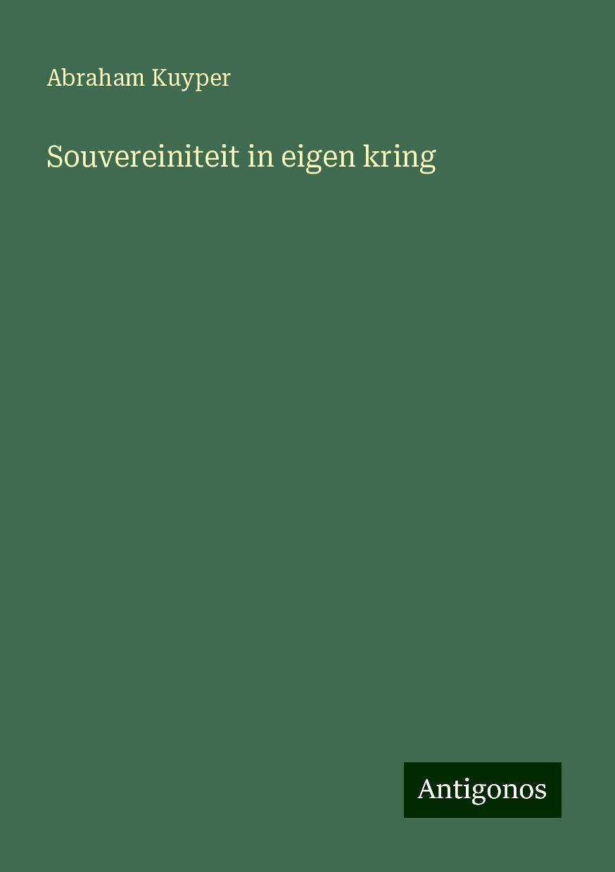 Souvereiniteit in eigen kring