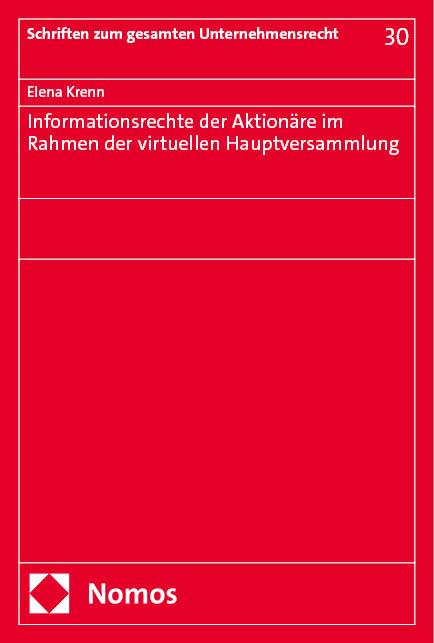 Informationsrechte der Aktionäre im Rahmen der virtuellen Hauptversammlung